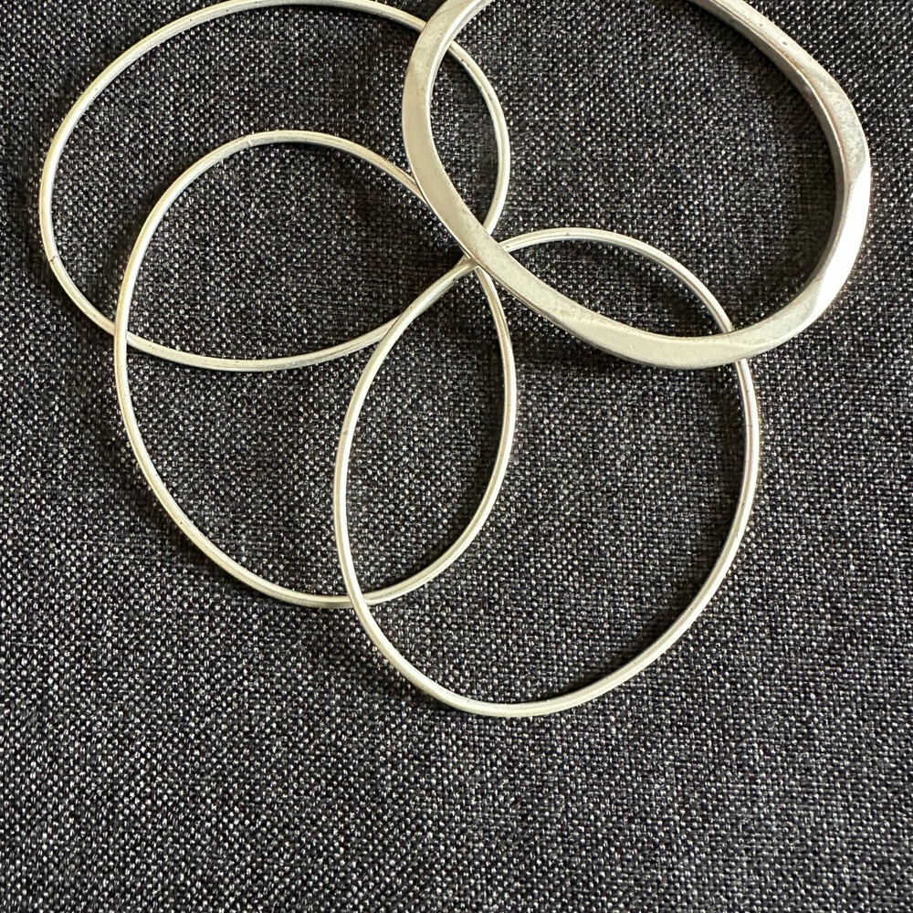 Elegant Silver Bangle Set